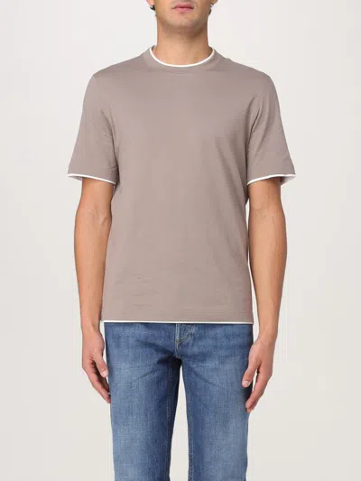 BRUNELLO CUCINELLI T-SHIRT BRUNELLO CUCINELLI MEN COLOR BROWN,425395032