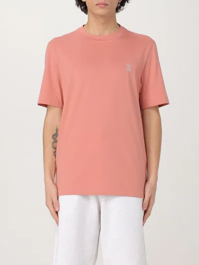 BRUNELLO CUCINELLI T-SHIRT BRUNELLO CUCINELLI MEN COLOR CORAL,425393017