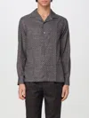 Brunello Cucinelli Camp-collar Printed Cotton-twill Shirt In Dark