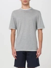 Brunello Cucinelli Clean Monochrome T-shirt Double Layer In Grey