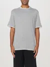 Brunello Cucinelli Overlapped Effect T Shirt In Linen And Cotton In Grau
