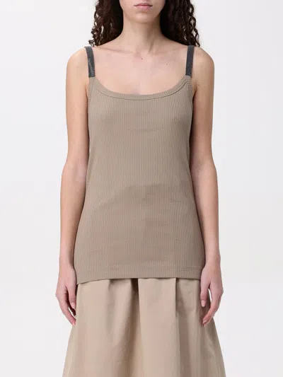BRUNELLO CUCINELLI T-SHIRT BRUNELLO CUCINELLI WOMAN COLOR BEIGE,G50088022