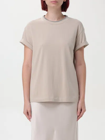 Brunello Cucinelli T-shirt  Woman Color Beige In Beige