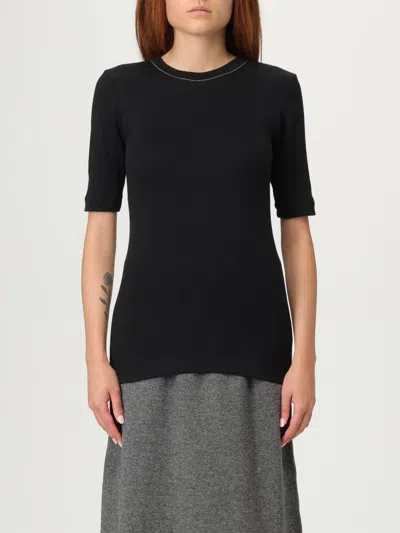 BRUNELLO CUCINELLI T-SHIRT BRUNELLO CUCINELLI WOMAN COLOR BLACK,H15576002