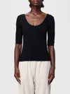 Brunello Cucinelli Ribbed Scoop Neck Short Sleeve Top In Black