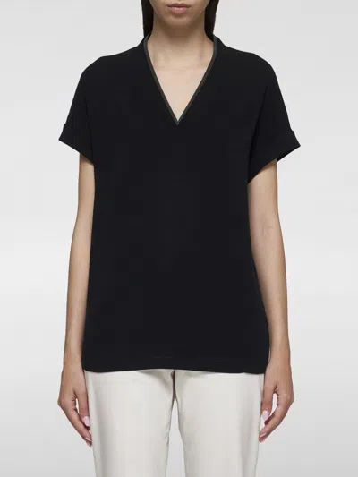 BRUNELLO CUCINELLI T-SHIRT BRUNELLO CUCINELLI WOMAN COLOR BLACK,F73018002