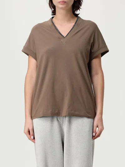 Brunello Cucinelli T-shirt  Woman Color Brown