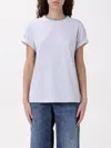 Brunello Cucinelli Stretch Cotton Jersey T-shirt With Precious Faux Layering In Grey