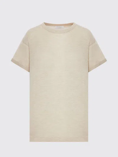BRUNELLO CUCINELLI T-SHIRT BRUNELLO CUCINELLI WOMAN COLOR NUDE,H15685226