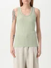 Brunello Cucinelli Ribbed Jersey Tank Top In Sage Grün
