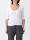 Brunello Cucinelli Ribbed Scoop Neck Stretch Fit T-shirt In White