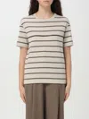 Brunello Cucinelli Multicolor Monile Stripes T-shirt In Yellow Cream
