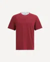 Brunello Cucinelli Cotton Jersey Crew Neck T-shirt With Faux-layering Clothing In Red
