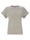 Brunello Cucinelli Sparkling Lightweight Cashmere And Silk Sweater In Ciottolo