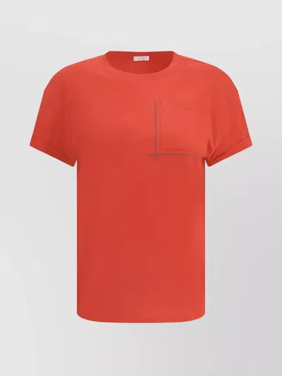 Brunello Cucinelli T-shirt Embellished Jewel Detailing In Red