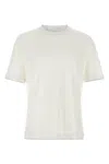 Brunello Cucinelli Double Layer Cotton T-shirt With Crewneck Design In White