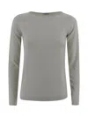 Brunello Cucinelli Knit Top Featuring Body-hugging Lines In Gray