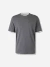 Brunello Cucinelli Basic Silk-blend T-shirt In Gray