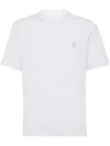 Brunello Cucinelli Cotton Jersey Crew Neck T-shirt With Logo In Gray