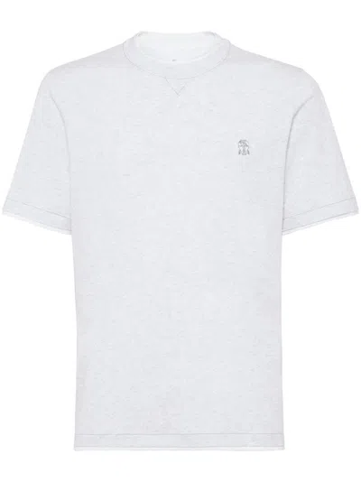 BRUNELLO CUCINELLI T-SHIRT WITH FAUX-LAYERING