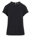 Brunello Cucinelli Crew Neck T-shirt Rolled Cuffs In Grey