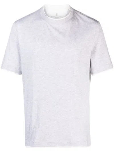 Brunello Cucinelli Crew-neck T-shirt In Grey