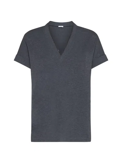 Brunello Cucinelli T-shirt In Dark Grey