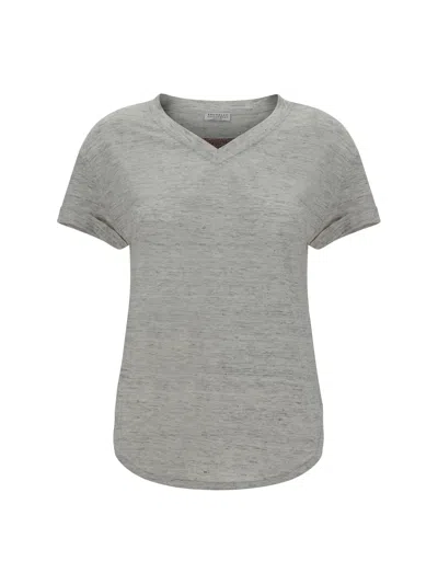 Brunello Cucinelli T-shirt In Grigio Perla