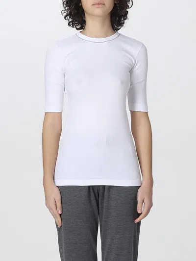 Brunello Cucinelli T-shirt In Stretch Fabric In White