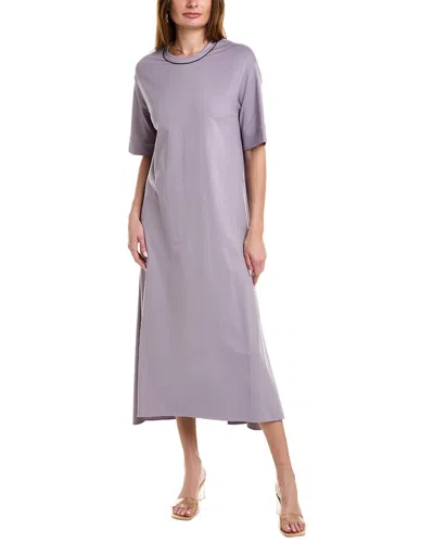 Brunello Cucinelli T-shirt Maxi Dress In Purple