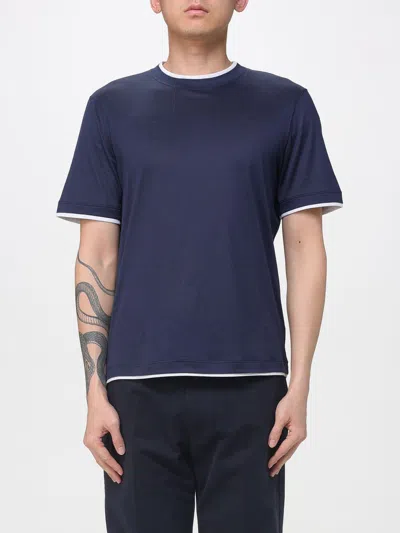 Brunello Cucinelli T-shirt Men  In Blue