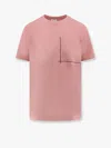 Brunello Cucinelli Pink Crewneck T-shirt With Monil Detail On The Front In Cotton Woman In Pink