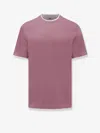 Brunello Cucinelli Man T-shirt Mauve Size 3xl Cotton In Purple
