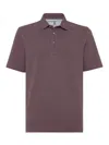 Brunello Cucinelli Double-layer Cotton Polo Shirt In Red