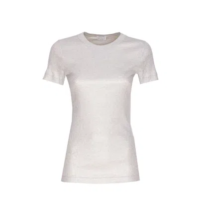 Brunello Cucinelli T-shirt In Silver
