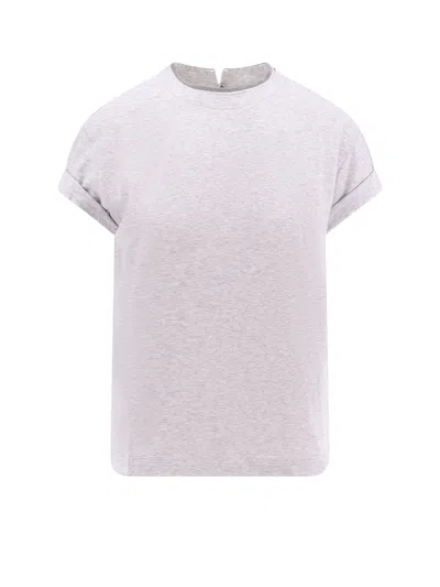 Brunello Cucinelli T-shirt In Silver