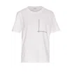 Brunello Cucinelli White Cotton T-shirt With Shiny Pocket Women In White