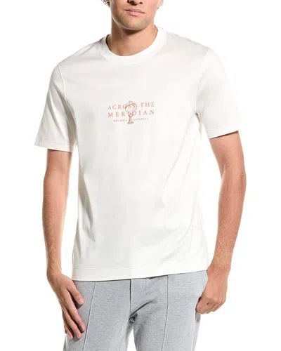 Brunello Cucinelli Slogan-print Cotton T-shirt In White