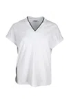 Brunello Cucinelli Stretch Cotton Top In White
