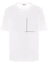 Brunello Cucinelli White Cotton T-shirt With Shiny Pocket Women