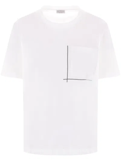 BRUNELLO CUCINELLI T-SHIRT WITH DECORATION