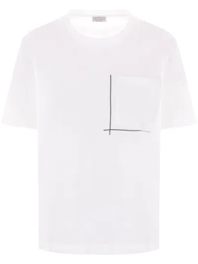 BRUNELLO CUCINELLI T-SHIRT WITH DECORATION