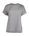 Brunello Cucinelli T-shirt With Embroidered Detail At Shoulder In Gray
