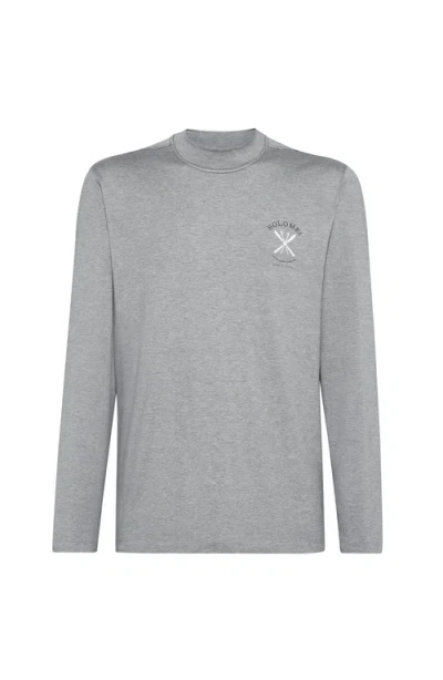 Brunello Cucinelli Silk-blend Jersey Long-sleeve T-shirt In Gray