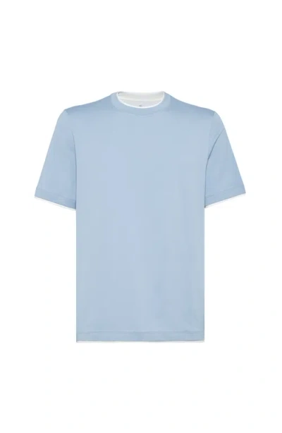 BRUNELLO CUCINELLI BRUNELLO CUCINELLI T-SHIRT WITH FAUX-LAYERING