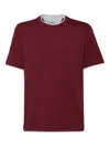 Brunello Cucinelli T-shirt With Faux-layering In Red
