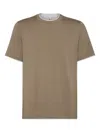 Brunello Cucinelli T-shirt With Faux-layering In Brown
