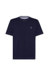 Brunello Cucinelli Short-sleeved Crew Neck T-shirt With Contrasting Stitching