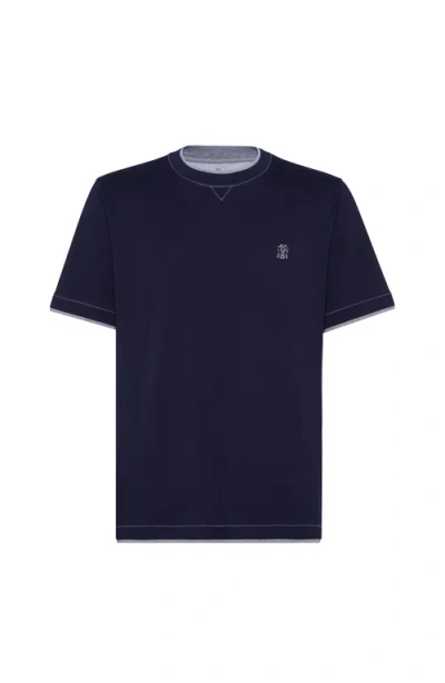 BRUNELLO CUCINELLI BRUNELLO CUCINELLI T-SHIRT WITH FAUX-LAYERING