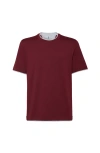 Brunello Cucinelli T-shirt With Faux-layering In Red